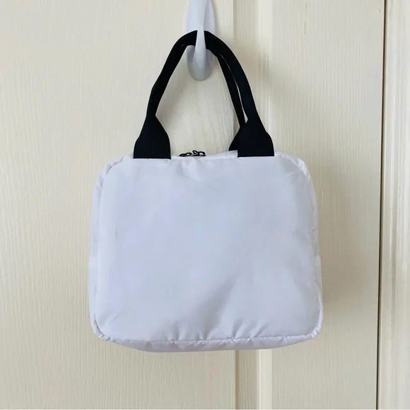 Brand New Chanel White Puffy Top Handles Beauty Makeup Cosmetic Bag